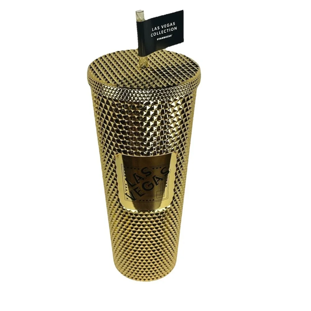 Starbucks Las Vegas Nevada Gold Studded Tumbler 24oz Venti Cold Cup New